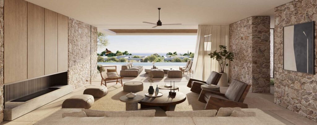 Interior of a celebrity vacation home designed as emotional architecture and private architectural ESCAPE