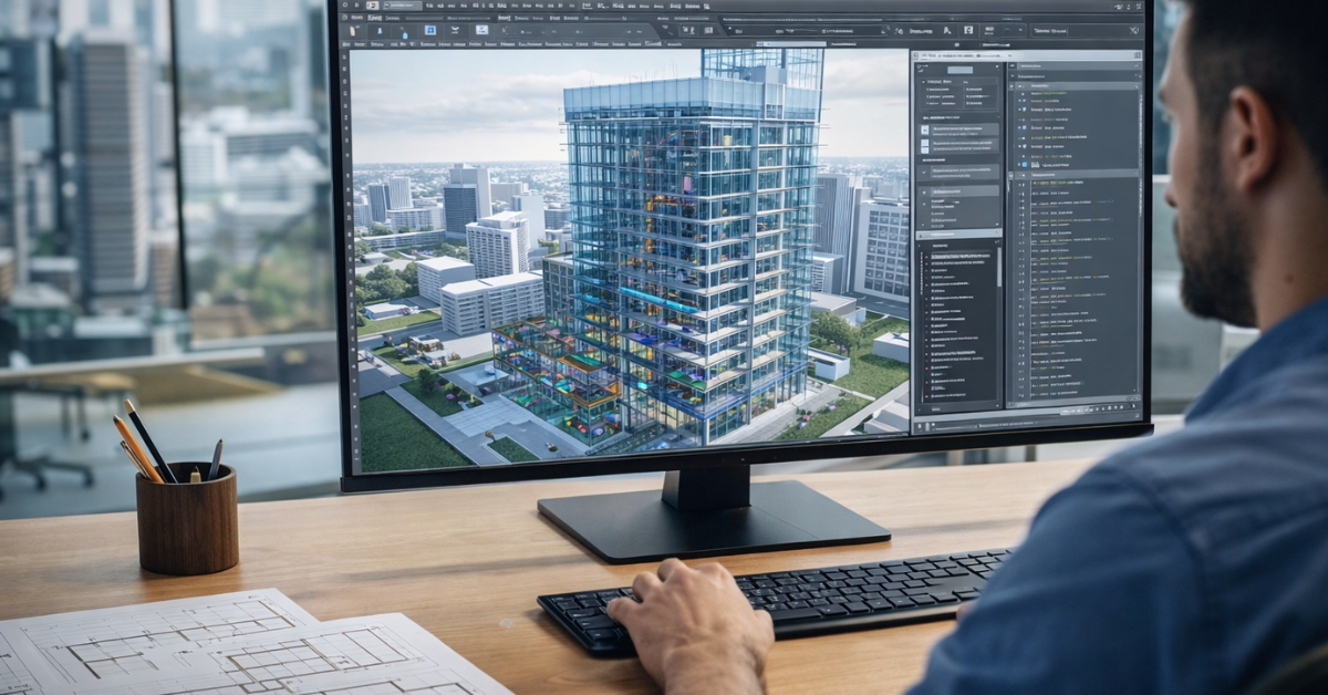 Architect using digital tools and 3D modeling showing how architecture is evolving in the digital age