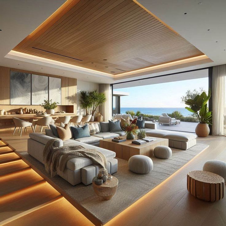 Modern interior design living room showing furniture layout and spatial aesthetics