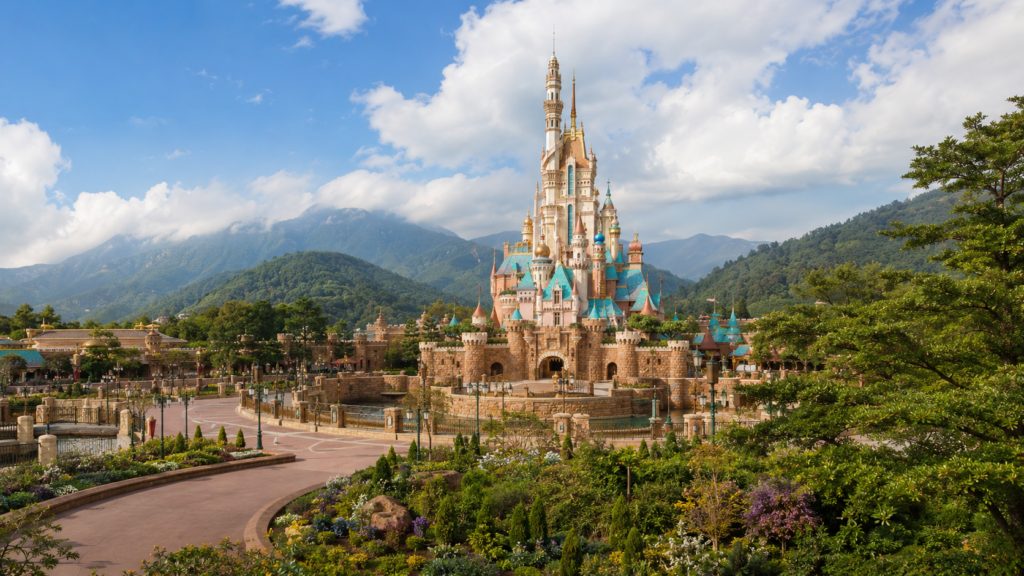 landscape, mountains and disneyland theme design