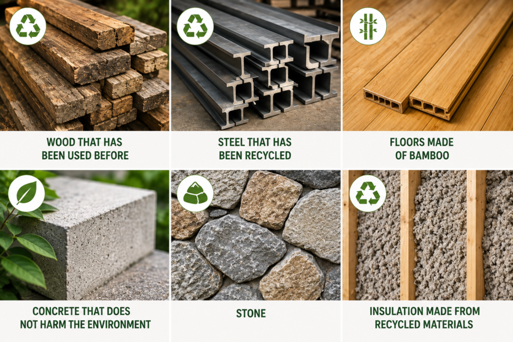 materials usually used in building eco friendly homes