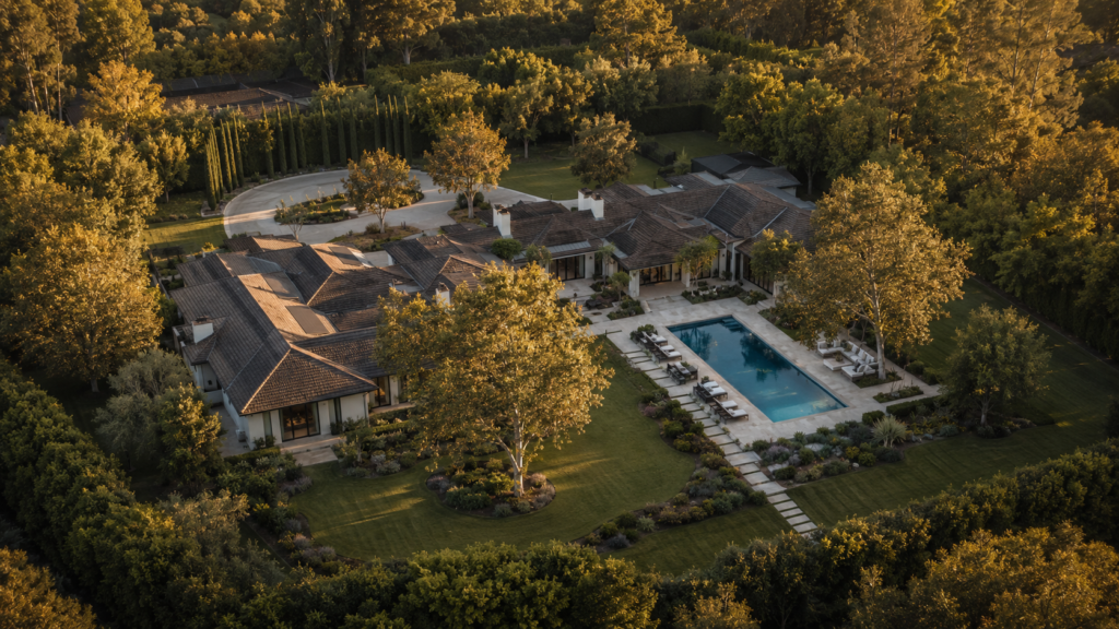 encino estate aerial view