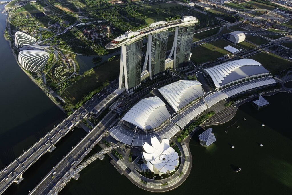marina bay aerial view